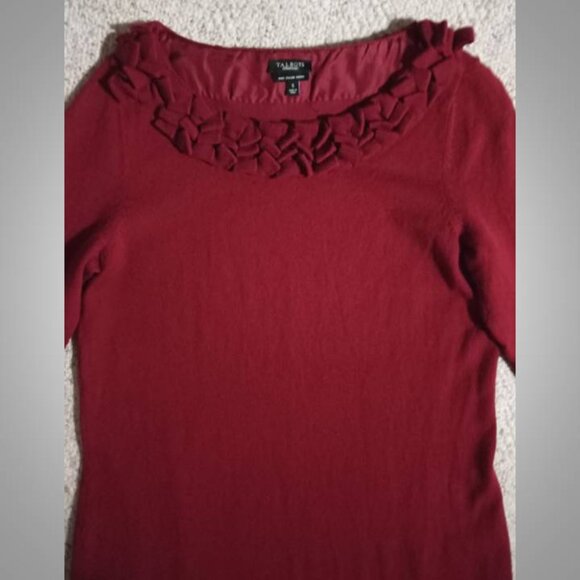 ITALIAN MERINO WOOL Talbots red dress size small - Picture 2 of 7